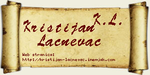 Kristijan Lačnevac vizit kartica